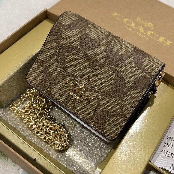 Coach Mini wallet On a Chain in Signature Canvas - Picture 3 of 6